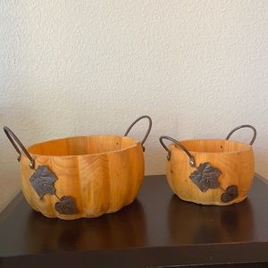 Wooden Pumpkin Baskets
